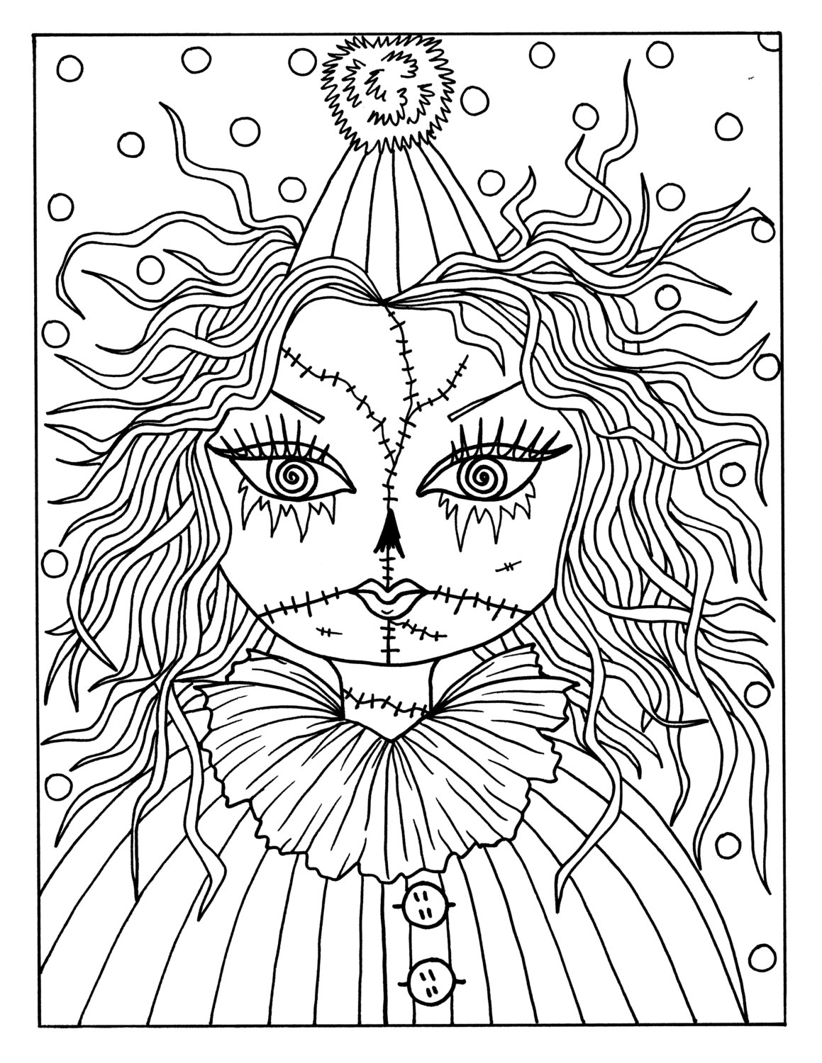 Pages of goulish girls halloween coloring pages instant downloadscolor bookscoloringdigitaldigi stamp