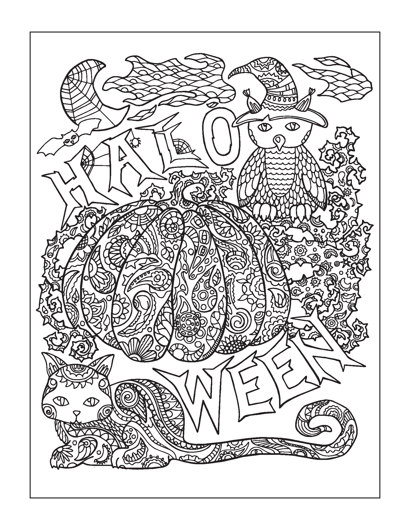 Halloween coloring pages for older kids