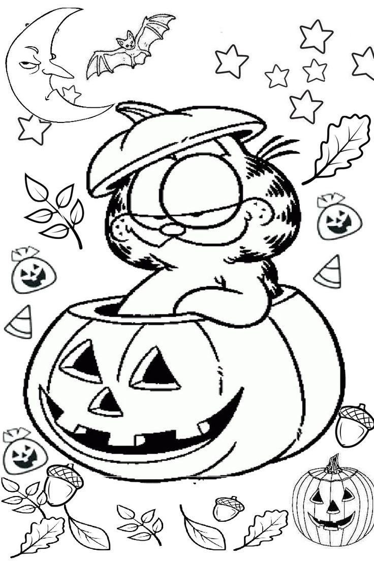 New garfield colorg pages on halloween pumpk colorg pages colorg pages cartoon colorg pages