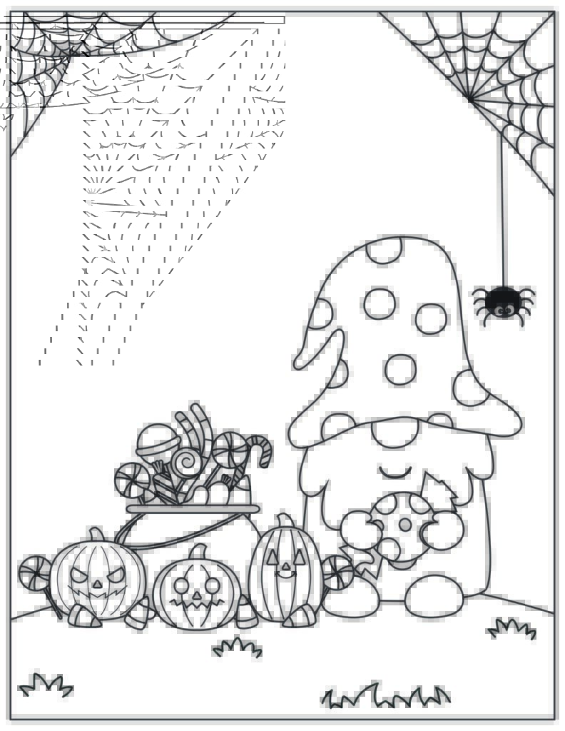 Halloween gnome coloring pages free printable fairy garden diy