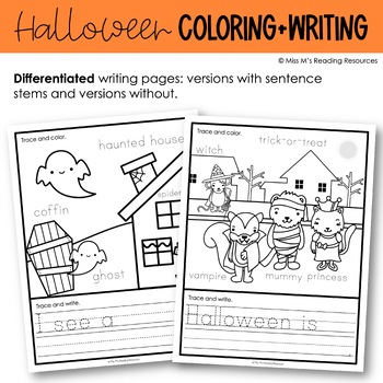 Halloween activities coloring pages halloween writing activities
