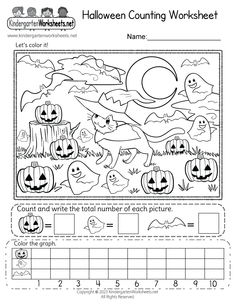 Halloween counting worksheet