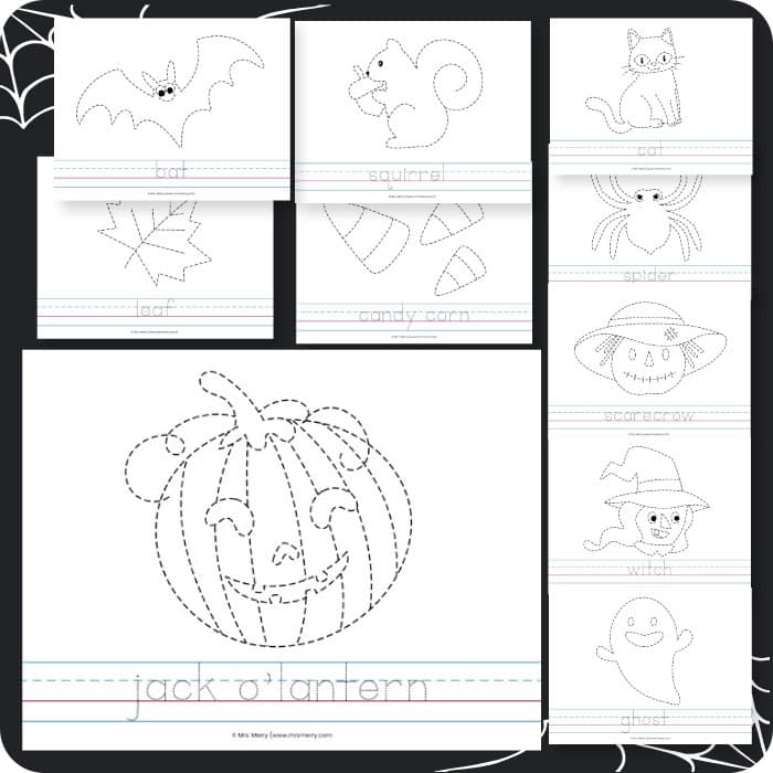 Halloween tracing worksheets free printables mrs merry