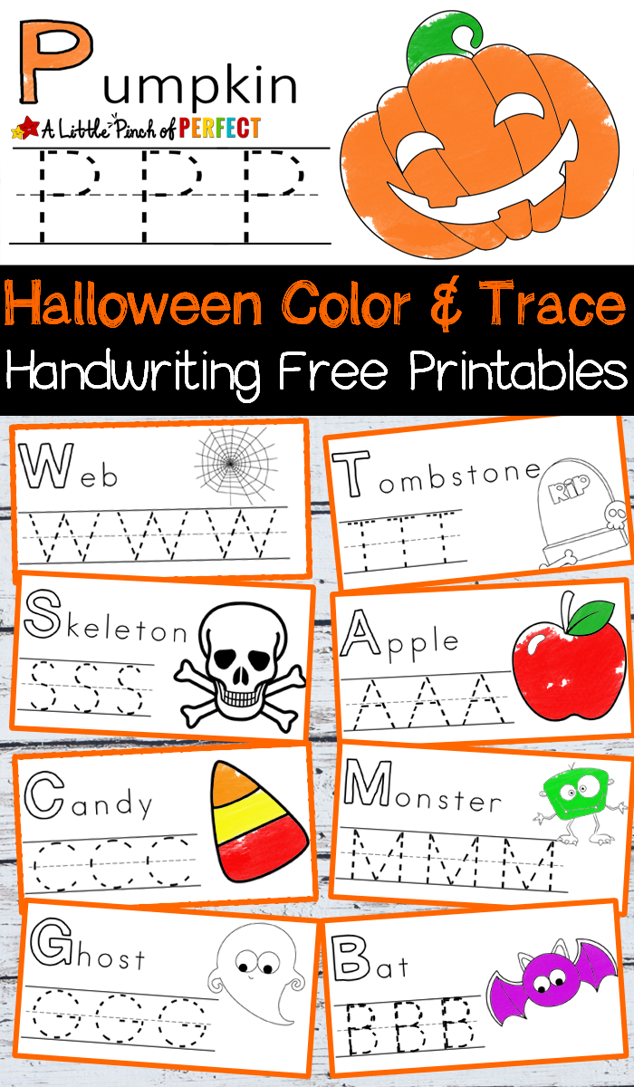 Halloween handwriting and coloring free printables