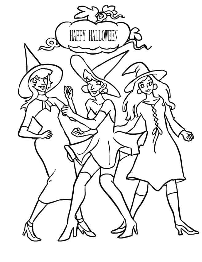 Happy halloween hocus pocus coloring page