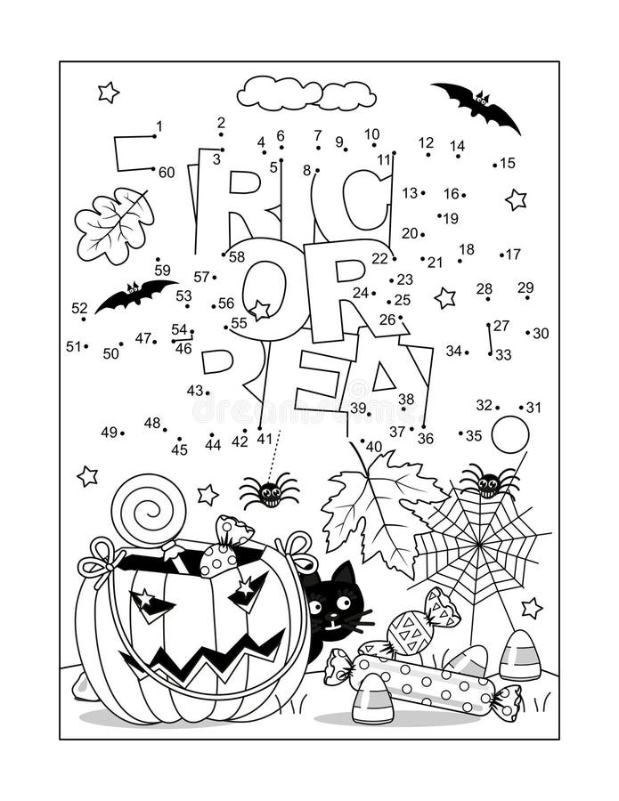 Halloween trick or treat greeting dot