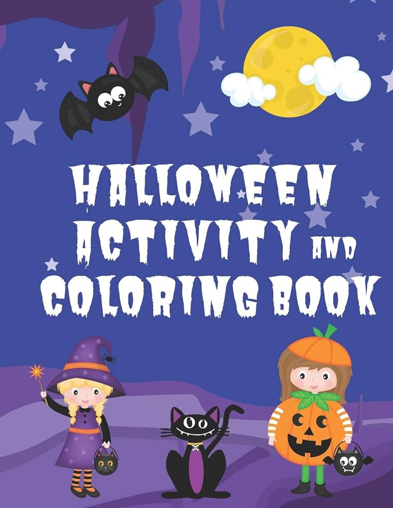 Halloween activity and coloring by halloween puzzle press