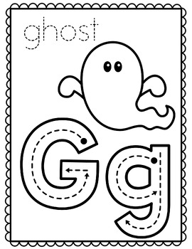 Alphabet tracing activities for letter formation halloween abc coloring book