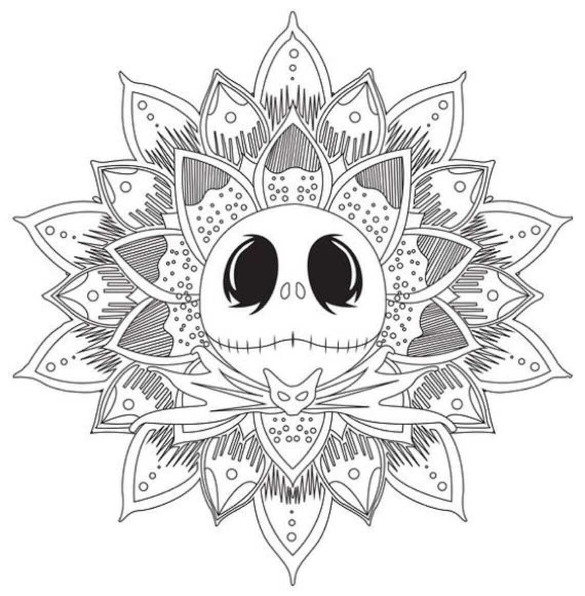 Good halloween mandala coloring page