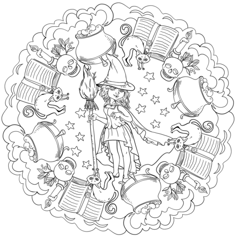 Halloween mandalas coloring pages free coloring pages