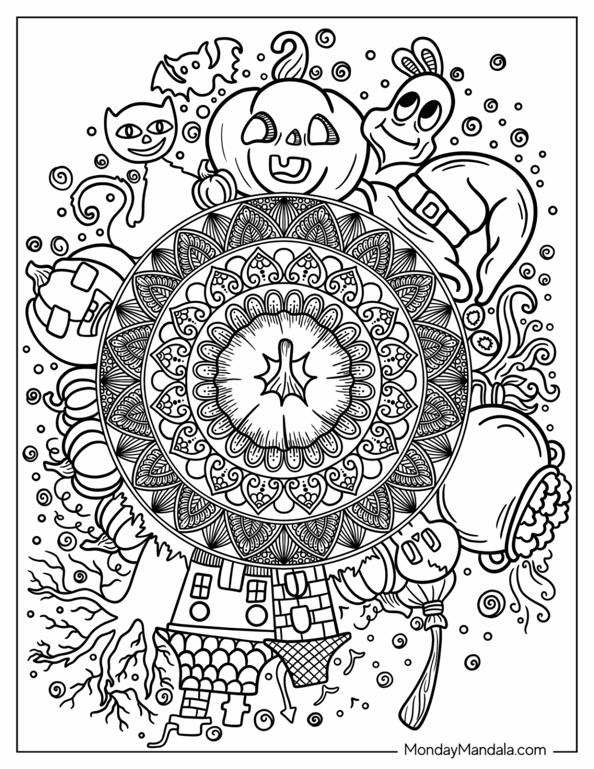 Halloween mandala coloring pages free pdf printables