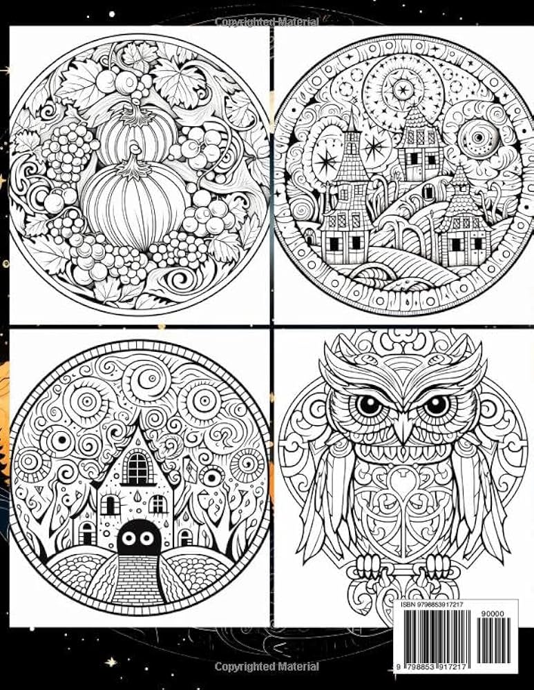 Halloween mandalas adult coloring book a spooky and mindful colouring book for relaxation stress relief press okinawa books