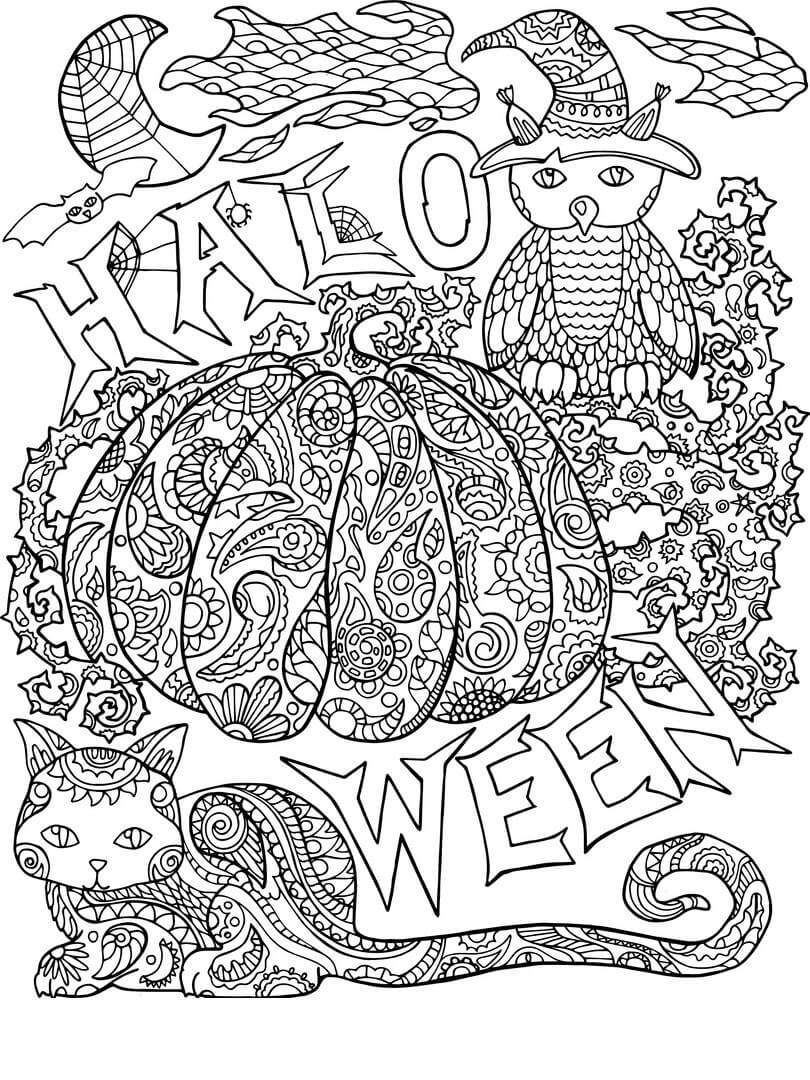 Halloween mandala coloring pages