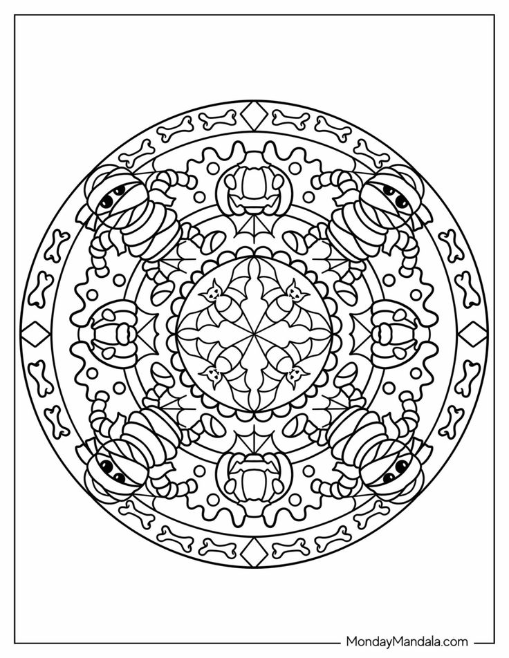Pin on halloween mandala coloring pages