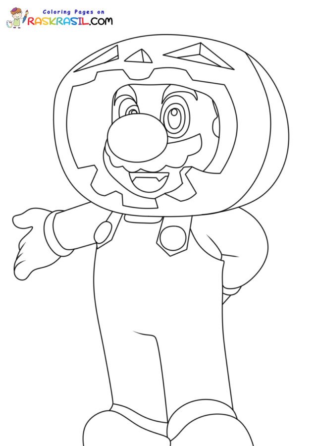 Mario halloween coloring pages printable for free download