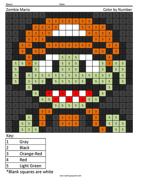 Halloween super mario coloring