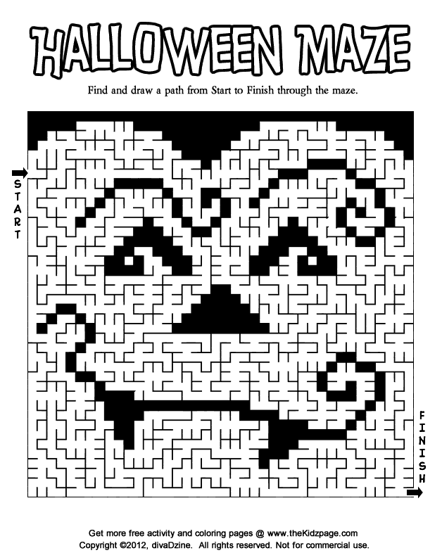 Get into the halloween spirit with printable coloring sheets and a fun maze