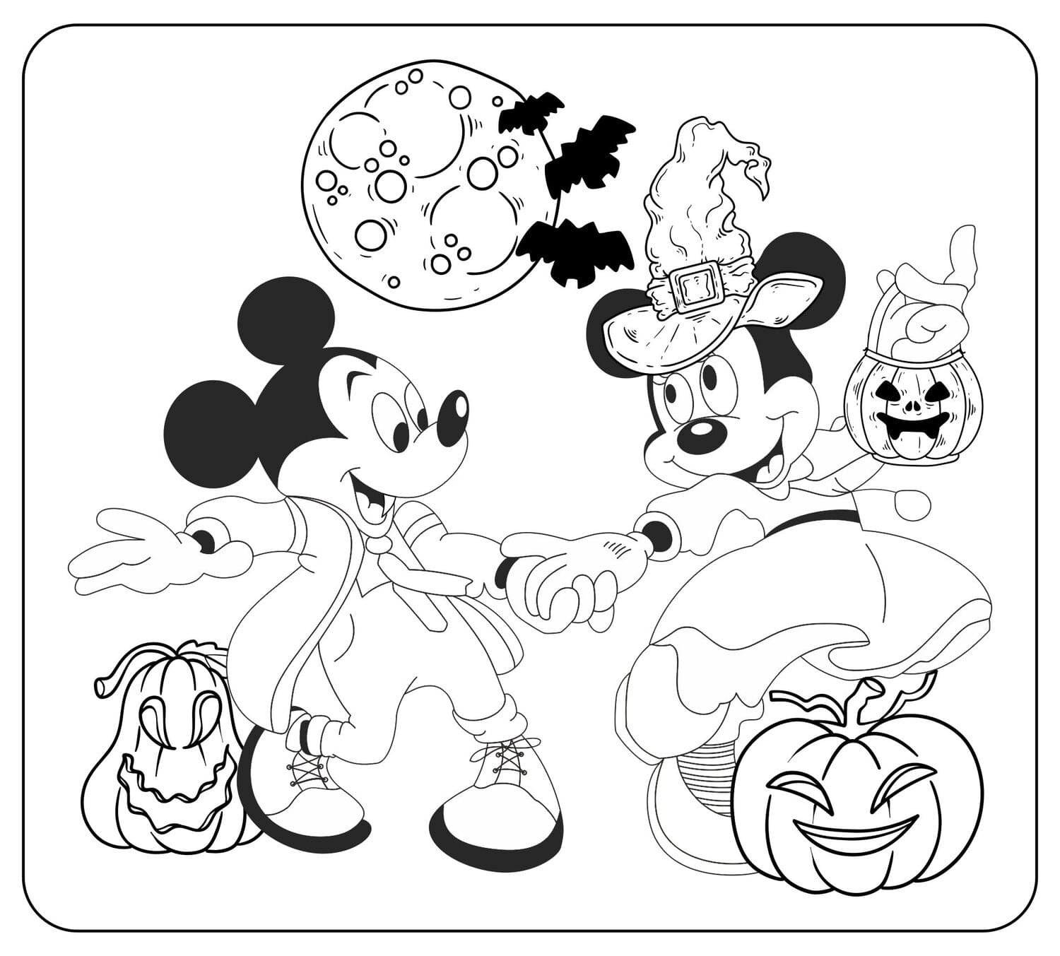 Mickey halloween coloring pages printable for free download