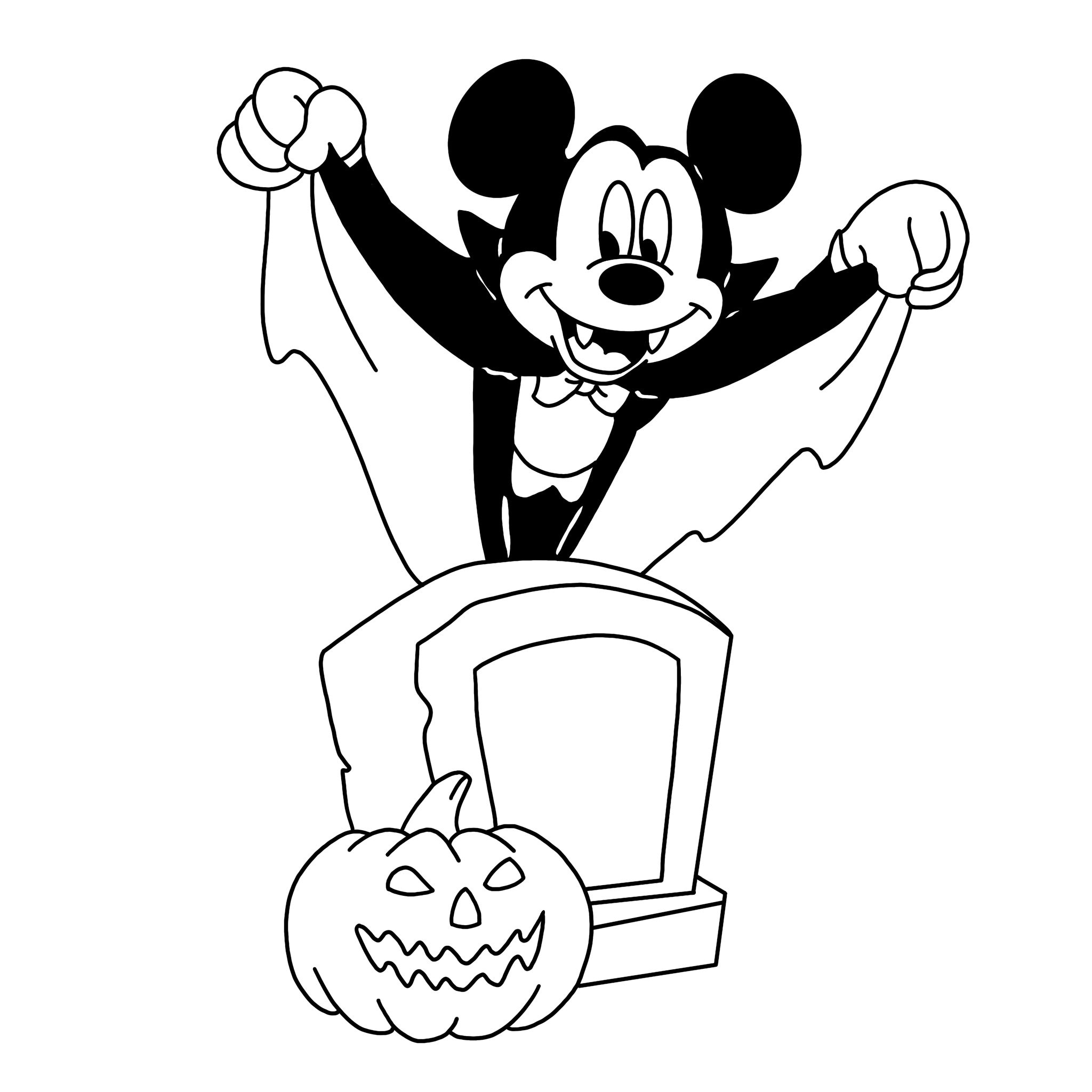 Halloween vampire mickey digital files svgpdfpngjpeg kids coloring pageshalloween coloring pages