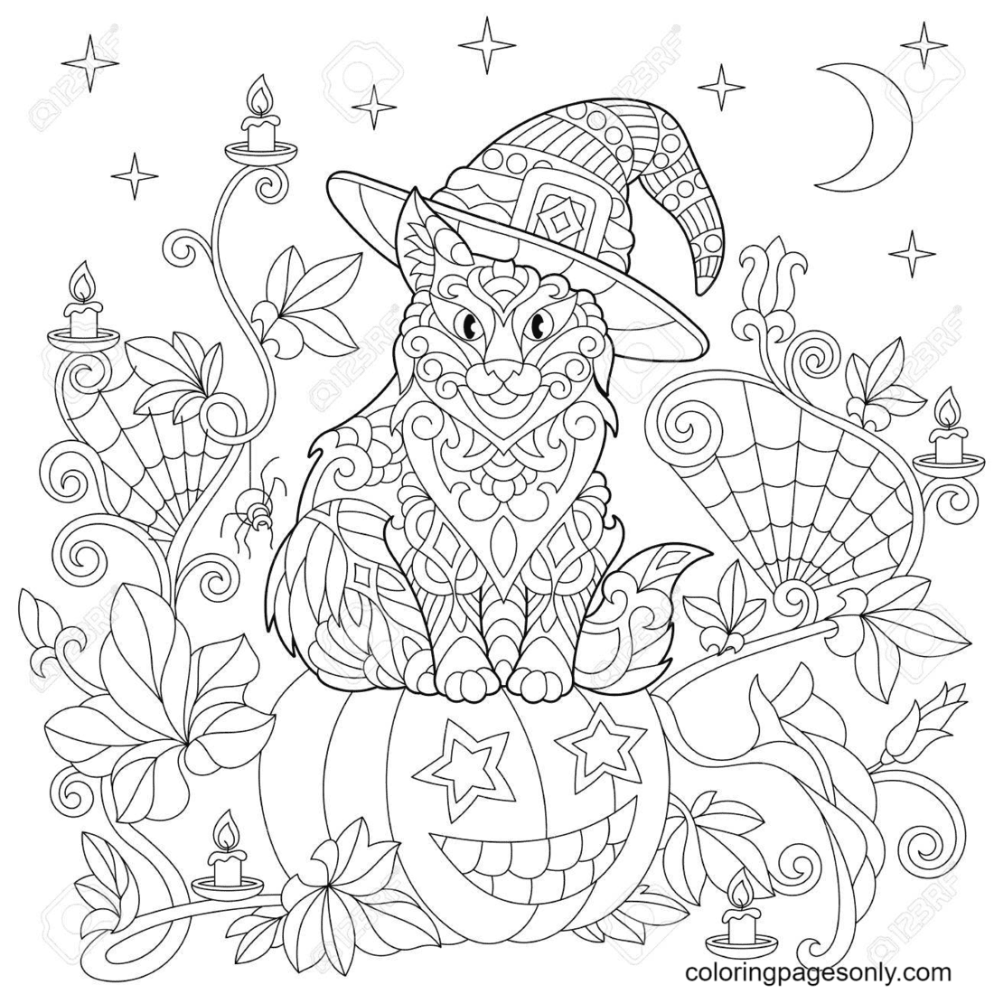 Halloween mandala coloring pages printable for free download