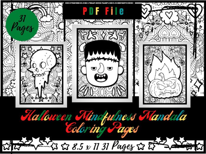 Halloween mindfulness mandala colouring pages printable colouring sheets pdf teaching resources