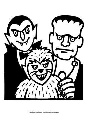 Monsters coloring page â free printable pdf from