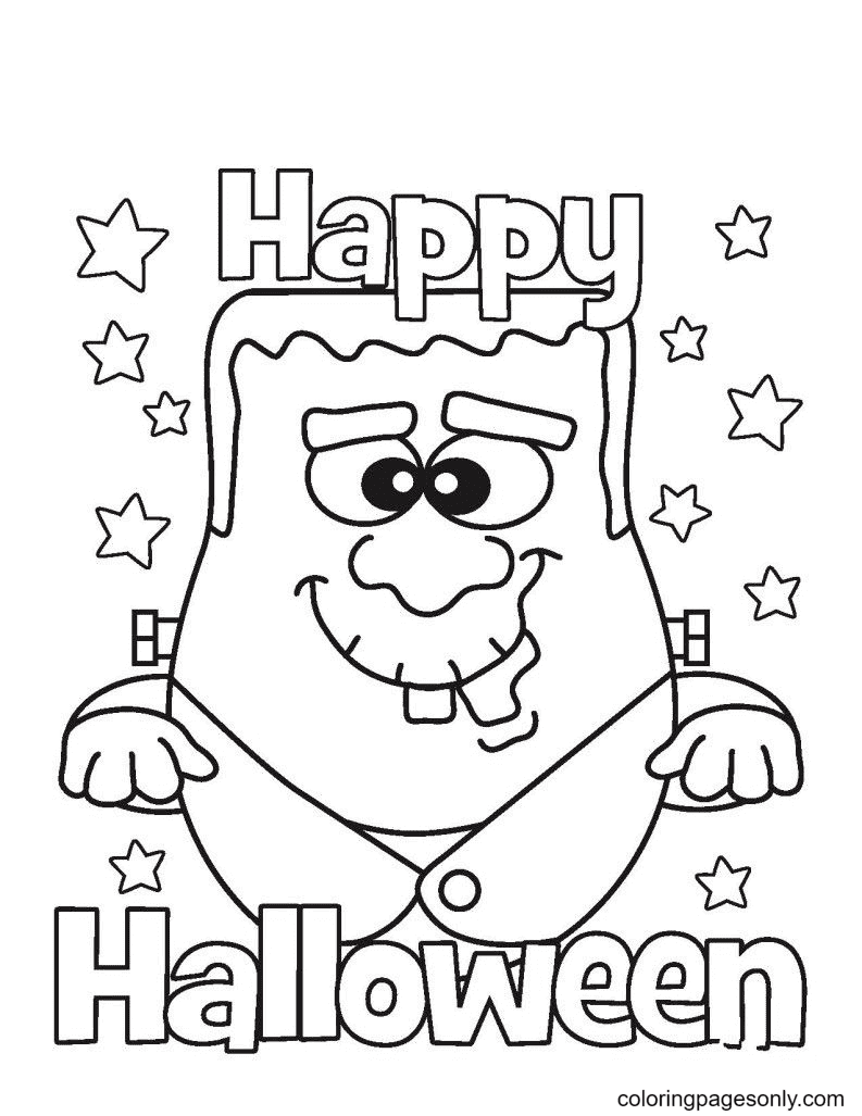 Halloween monsters coloring pages printable for free download