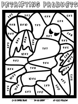 Halloween multiplication mosaic