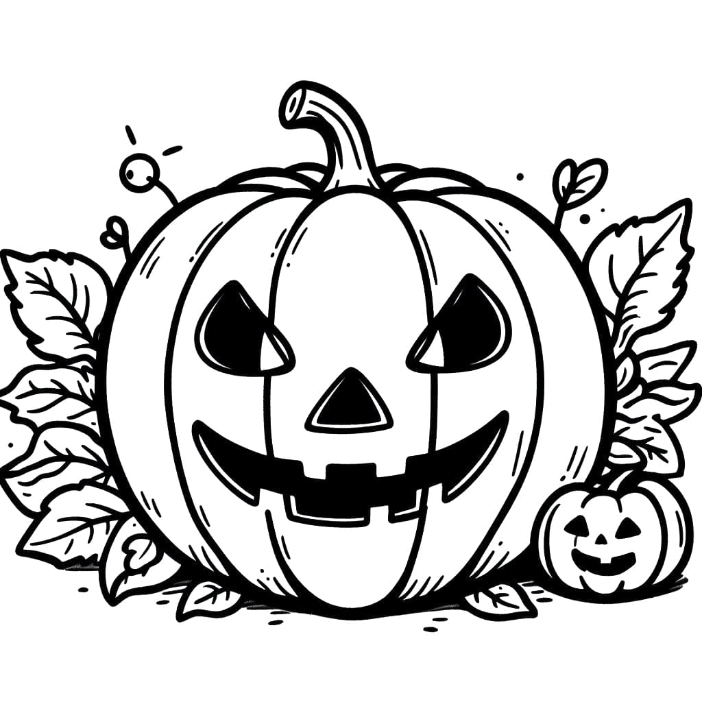 Jack o lantern for halloween coloring page