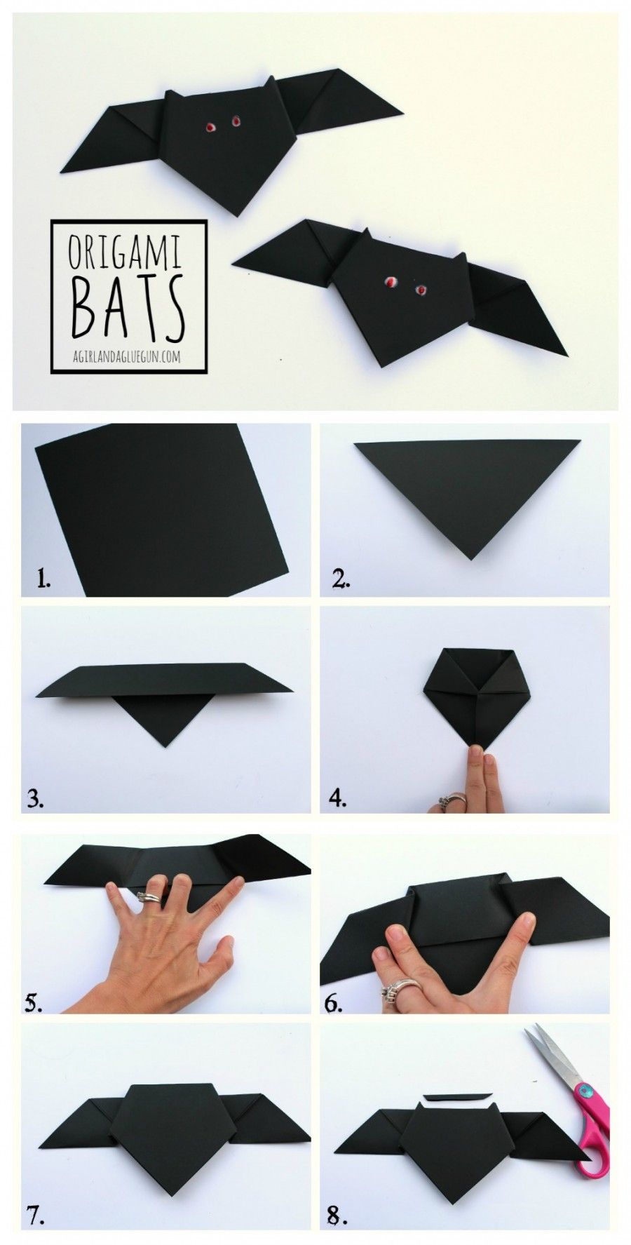 Origami bats halloween origami halloween crafts for kids halloween crafts