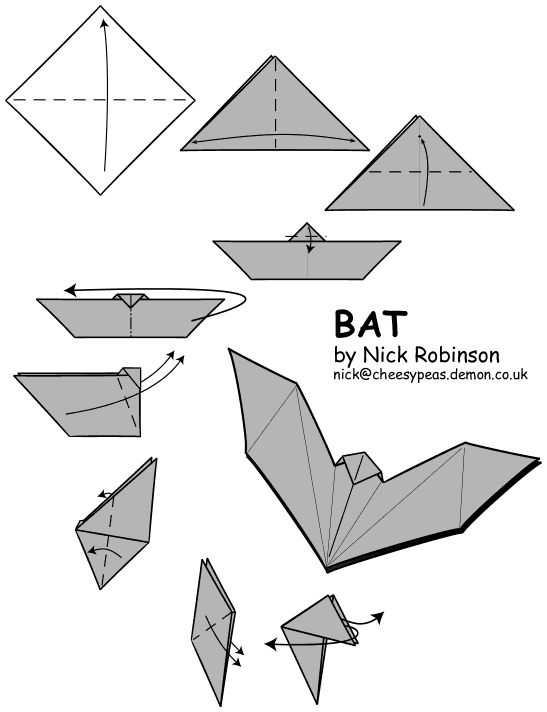 Origami bat halloween origami paper crafts diy halloween paper