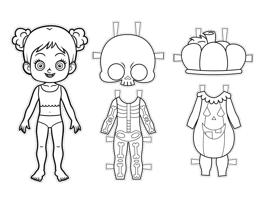 Free printable halloween dress up dolls