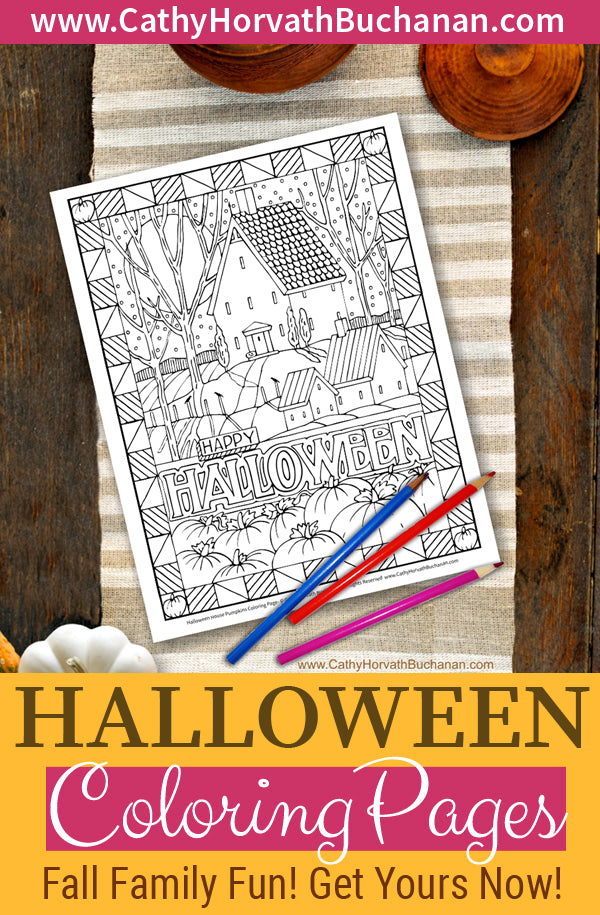 Halloween haunted house coloring page pdf download printable â soloworkstudio