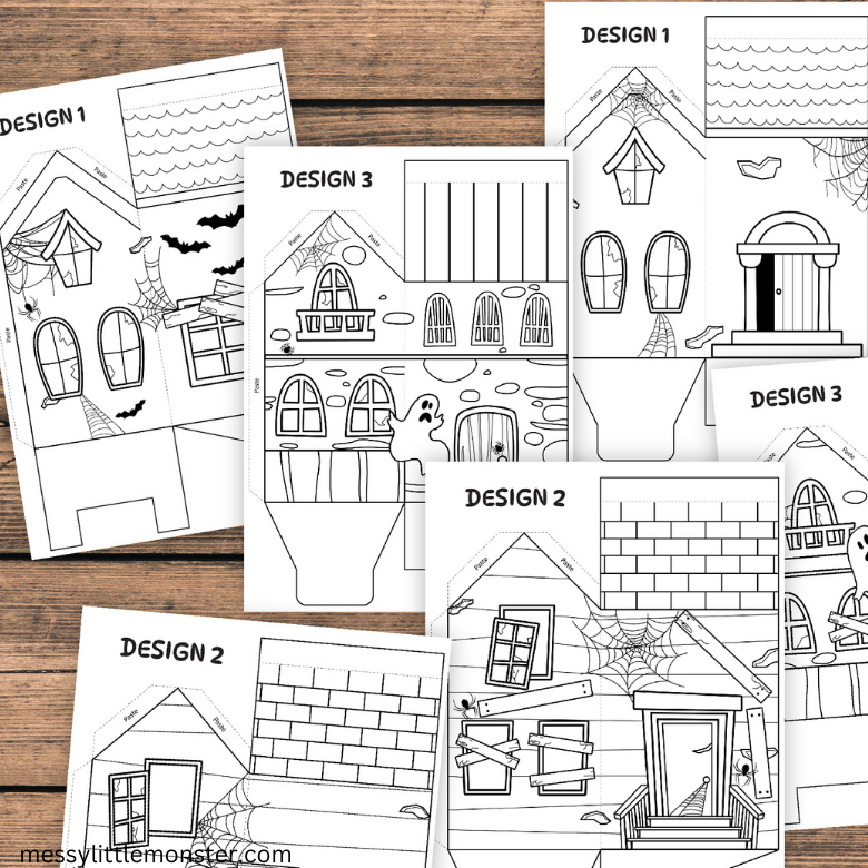 Halloween paper house template treat box â messy little monster shop