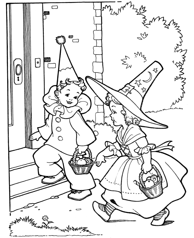 Halloween party coloring page sheets