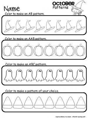 October color a pattern made by teachers halloween math activities halloween kindergarten halloween math