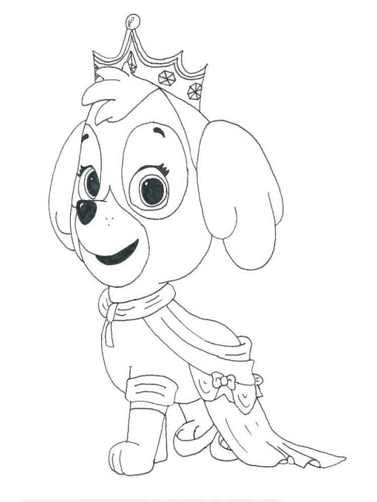 Beautiful skye paw patrol coloring page