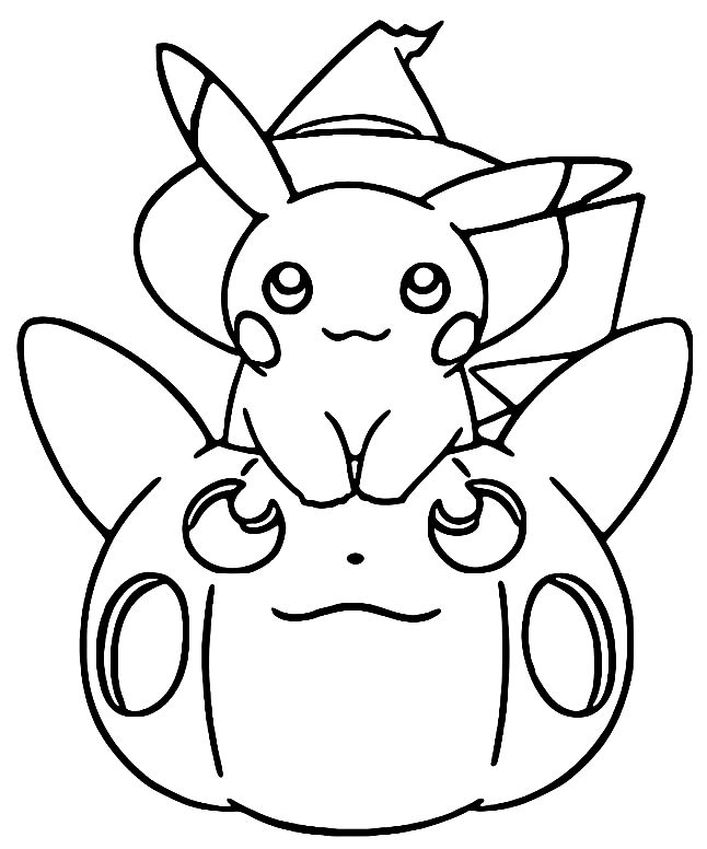 Pokemon halloween coloring pages