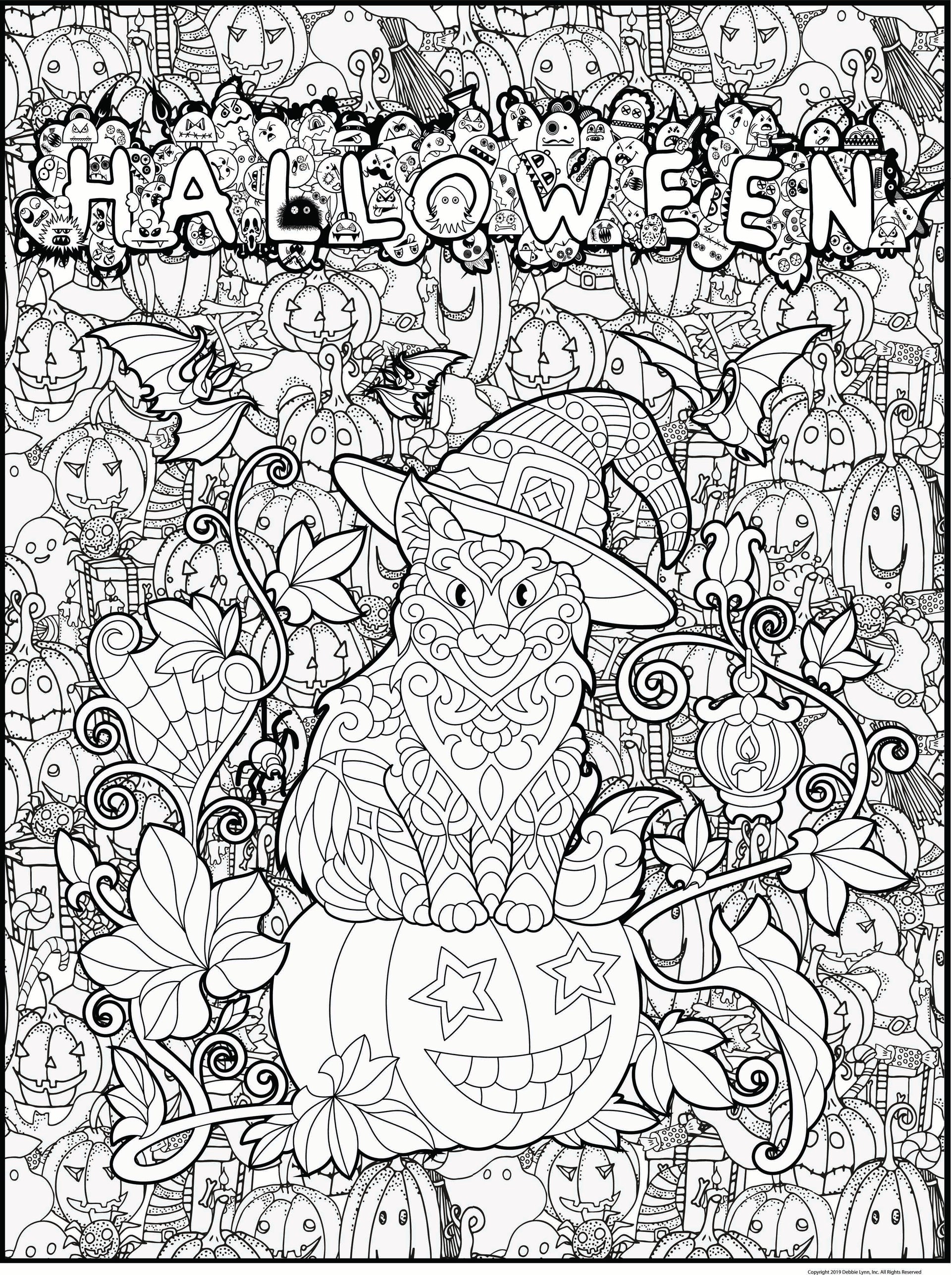 Halloween personalized giant coloring poster x â debbie lynn