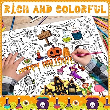 Halloween giant coloring poster with pcs paint pens x inch jumbo coloring poster with pumpkin huge coloring paper large coloring sheets for halloween school home birthday party