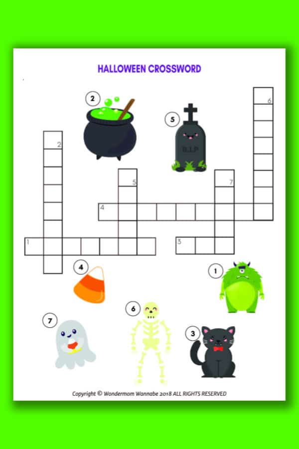 Halloween crossword puzzle