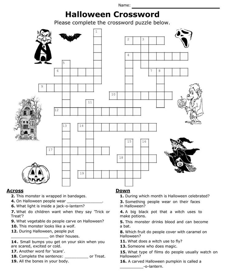 Best halloween crossword puzzles printable pdf for free at printablee halloween crossword puzzles crossword puzzles halloween worksheets