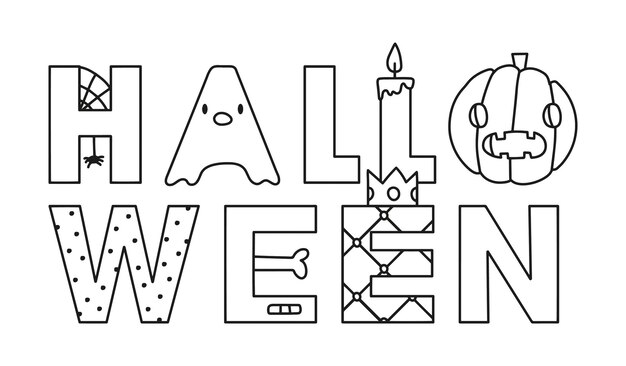 Premium vector halloween letters vector illustration