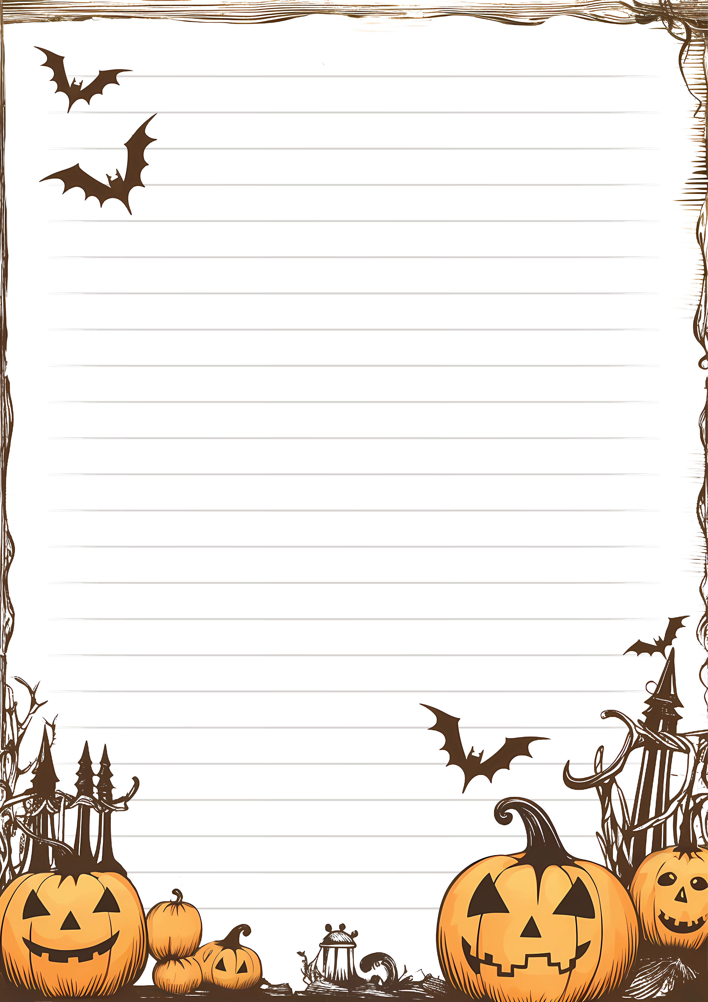 Halloween writing paper free google docs template