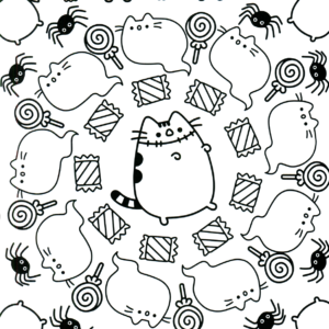 Pusheen coloring pages printable for free download