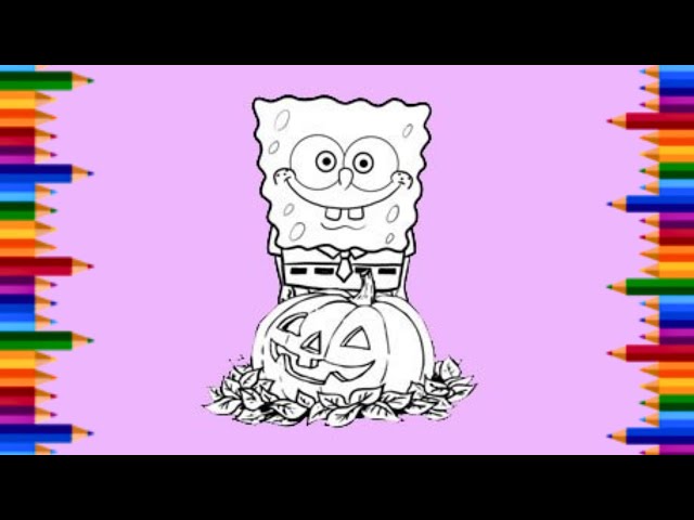 Sponge bob halloween coloring page
