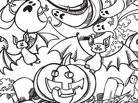 Spooky coloring pages