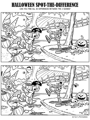 Halloween spot the difference â tims printables