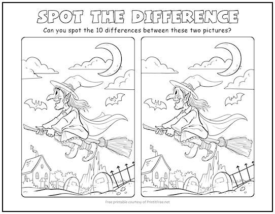Exciting spot the difference puzzle find the magical changes in the flying witch scene
