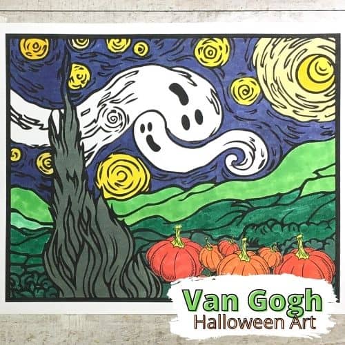 Halloween starry night art project